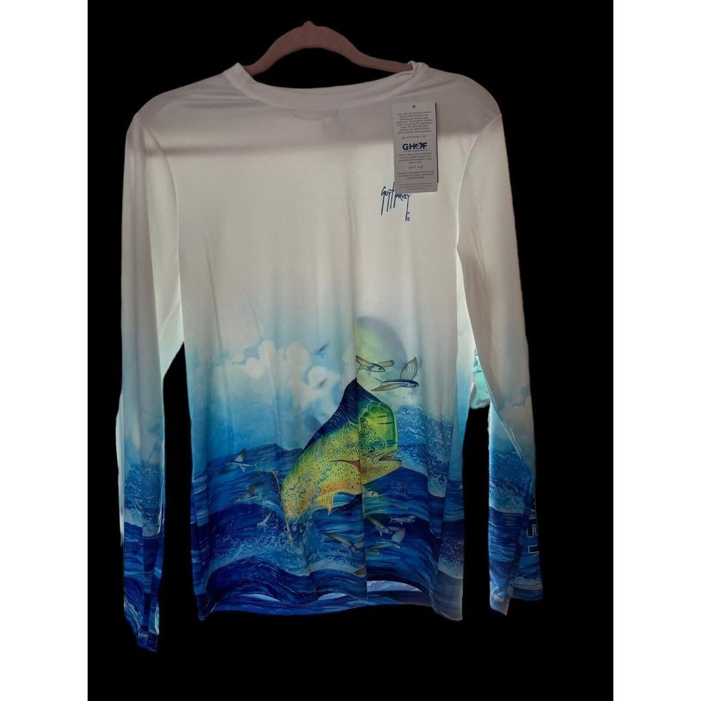 Guy Harvey Boys XXL Performance Fishing Shirt Mahi - Mahi UV Beach Fish Swim NEW